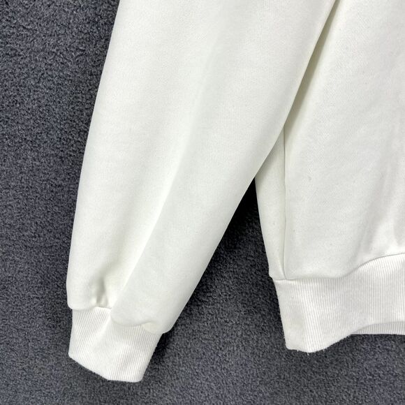 SHEIN Hoodie Womens XS White EZwear Blue Letter Graphic Drawstring Sweatshirt - Picture 7 of 16